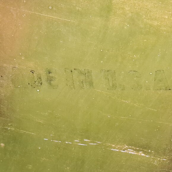 Antique Bubble Glass Brass Frame & Picture - Picture 10 of 11